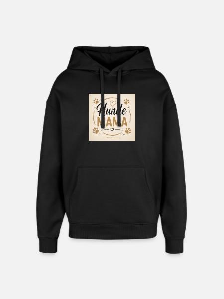 Hunde Mama Herzkreis Design - Oversized Unisex Hoodie von Stanley/Stella - Schwarz