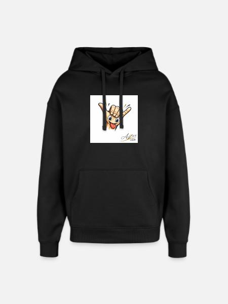 Cartone animato di Shaka Hand con la lingua - Stanley/Stella Oversized Felpa con cappuccio unisex - nero
