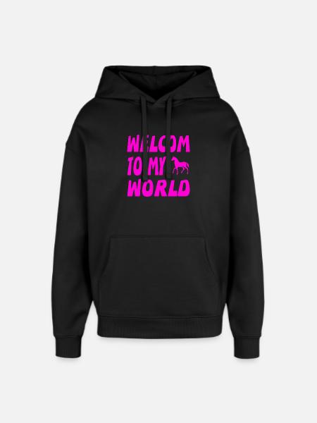 horses - Oversized Unisex Hoodie by Stanley/Stella - black