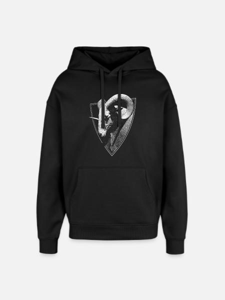 Widderkopf im Wappen - Oversized Unisex Hoodie von Stanley/Stella - Schwarz