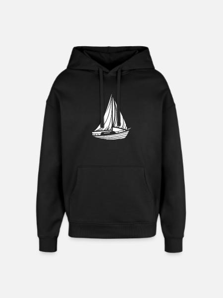 Abstraktes Segelboot Minimalistisches Design - Oversized Unisex Hoodie von Stanley/Stella - Schwarz