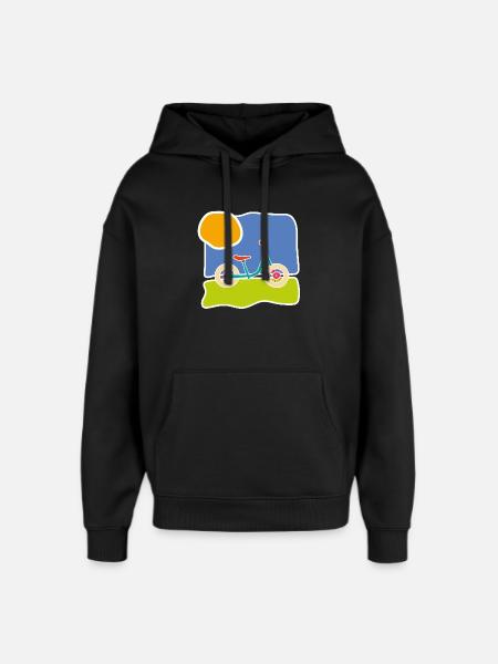 Buntes Kinderrad – Fahrt und Freiheit - Oversized Unisex Hoodie von Stanley/Stella - Schwarz