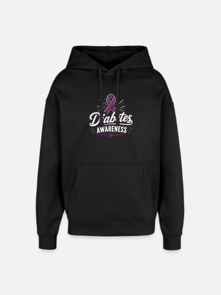 diabetes awareness - Oversized Unisex Hoodie by Stanley/Stella - black