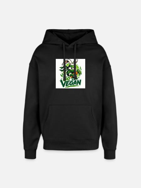 Devenez végétalien - Sweat à capuche unisexe Stanley/Stella Oversized - noir