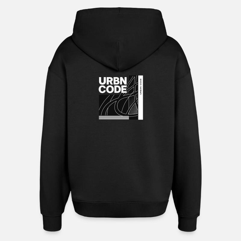 Urban Code Liniendesign - Oversized Unisex Hoodie von Stanley/Stella - Schwarz