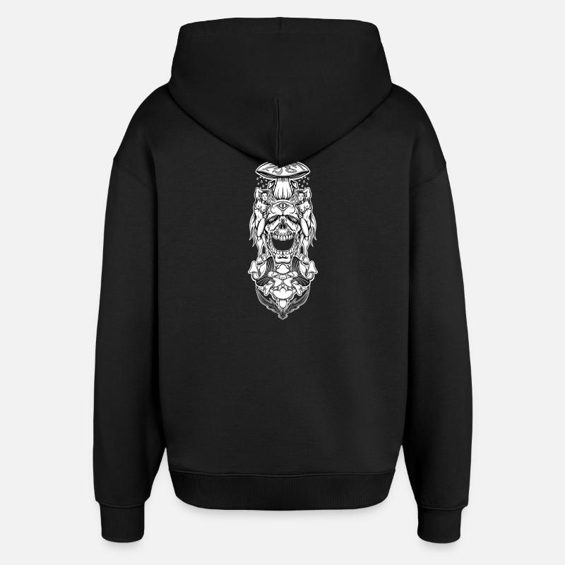 Champignon - Sweat à capuche unisexe Stanley/Stella Oversized - noir