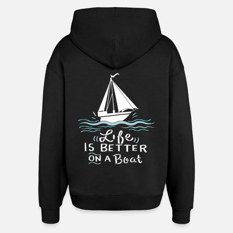 Sailing Sailing Boat Gift - Oversized Unisex Hoodie by Stanley/Stella - black