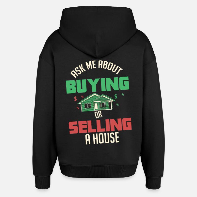 Agents immobiliers - Sweat à capuche unisexe Stanley/Stella Oversized - noir