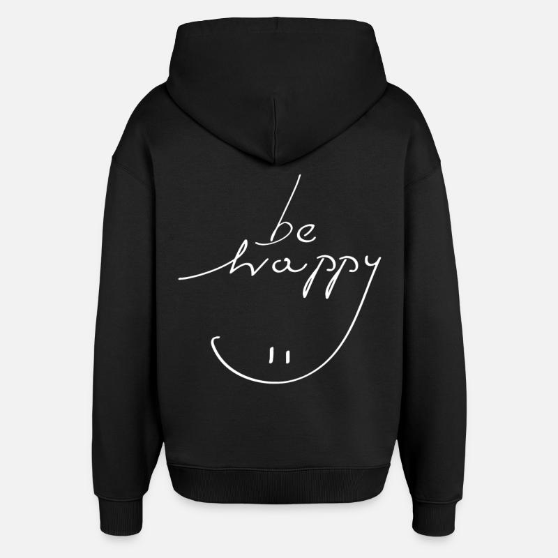 être heureux sourire - Sweat à capuche unisexe Stanley/Stella Oversized - noir