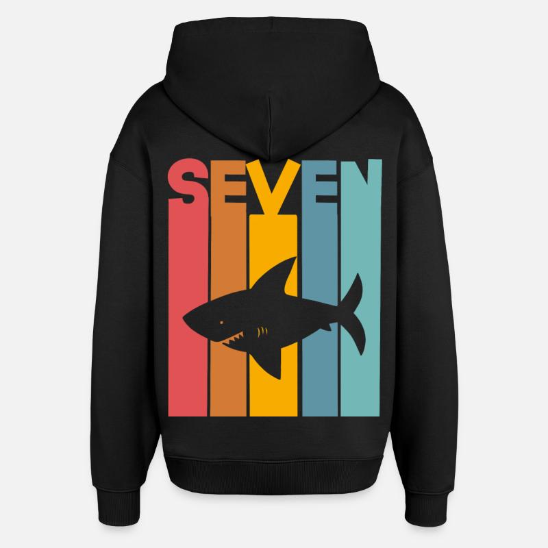 Requin 7 ans enfants - Sweat à capuche unisexe Stanley/Stella Oversized - noir