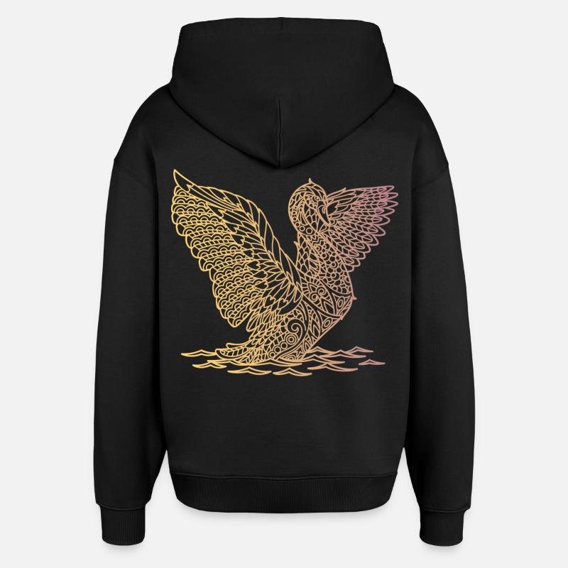 Cygne de débarquement - Sweat à capuche unisexe Stanley/Stella Oversized - noir