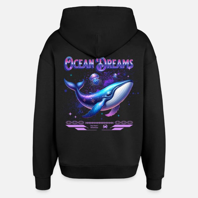 Ocean Dreams Galaktischer Wal - Oversized Unisex Hoodie von Stanley/Stella - Schwarz