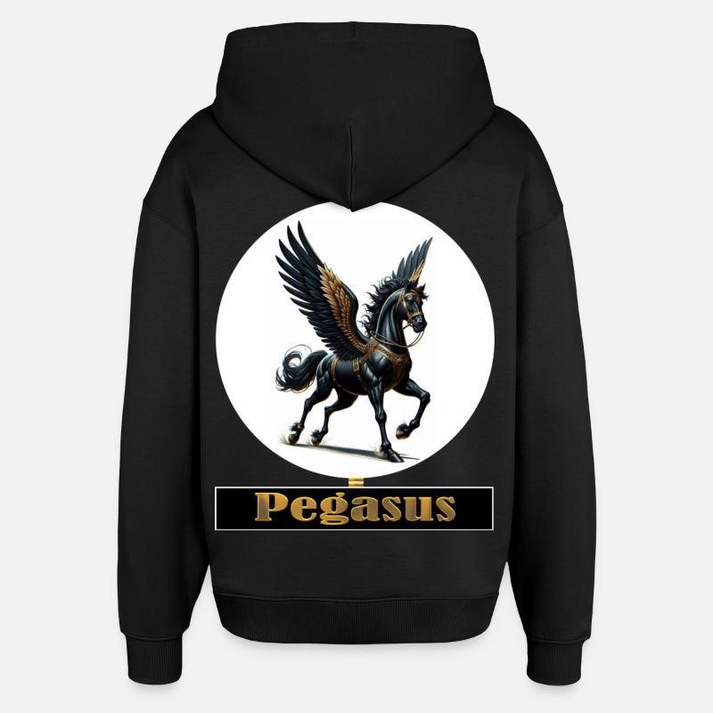 Pégase aux ailes noires - Sweat à capuche unisexe Stanley/Stella Oversized - noir