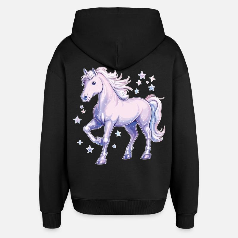 Pferd mit Sternen - Oversized Unisex Hoodie von Stanley/Stella - Schwarz