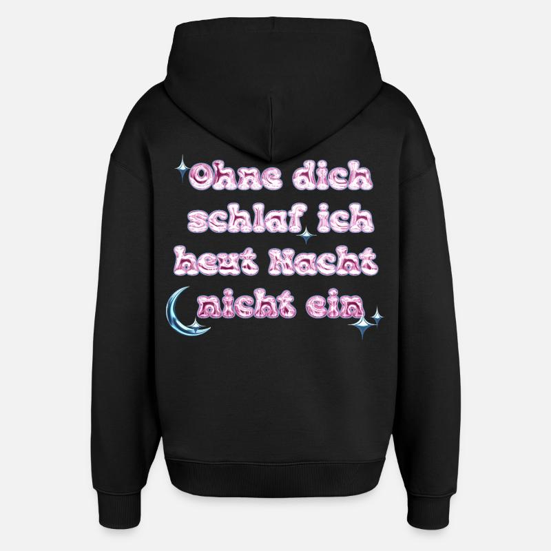 Sans toi - Conception de texte Y2K - Sweat à capuche unisexe Stanley/Stella Oversized - noir