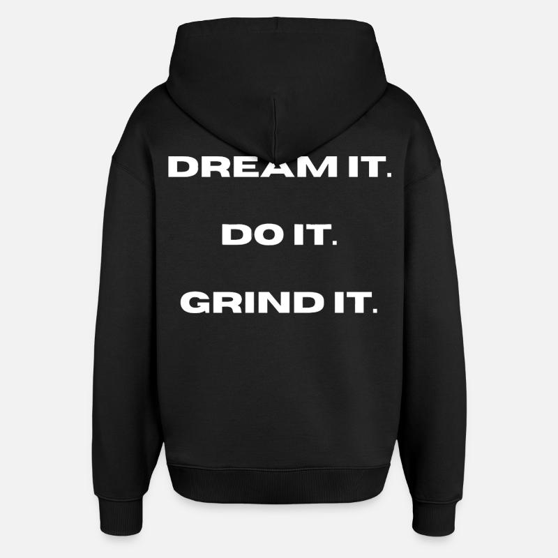 Rêvez-le, faites-le, broyez-le l LateNightgrind - Sweat à capuche unisexe Stanley/Stella Oversized - noir