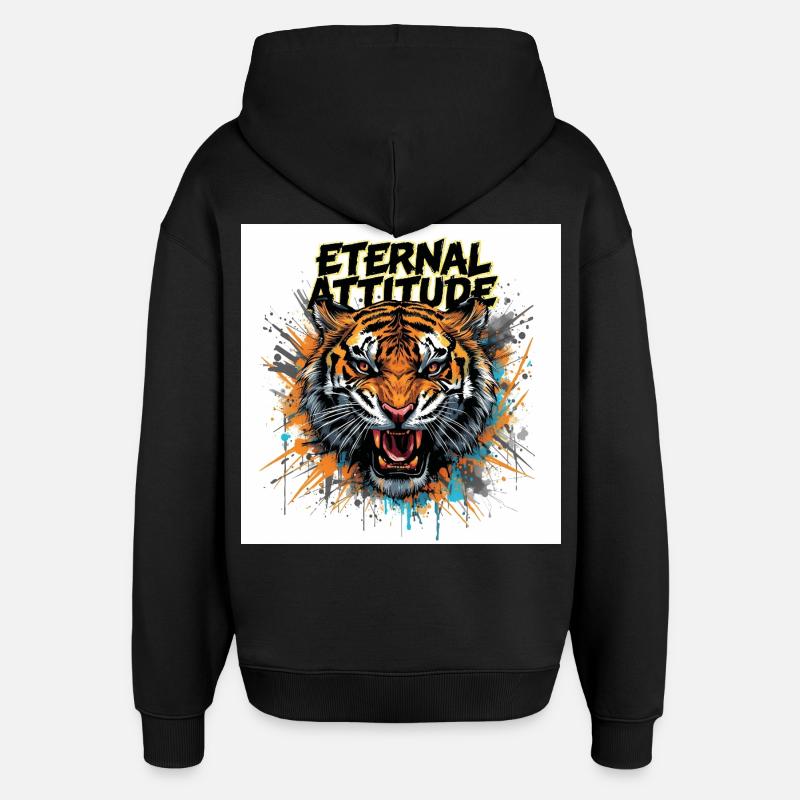 Pose du Tigre Éternel - Sweat à capuche unisexe Stanley/Stella Oversized - noir