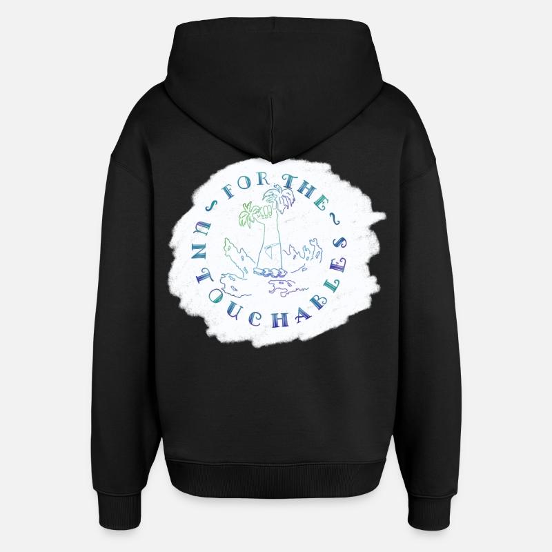 LES SHARKYS OLDHOUSE INTOUCHABLES - Sweat à capuche unisexe Stanley/Stella Oversized - noir