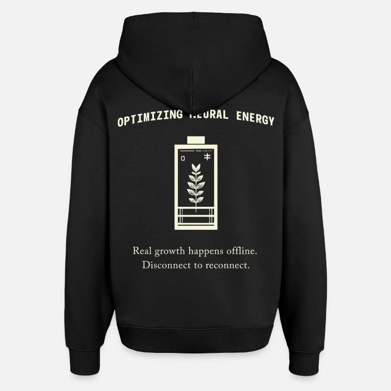 Backprint Énergie Neurale – Santé mentale esthétique - Sweat à capuche unisexe Stanley/Stella Oversized - noir