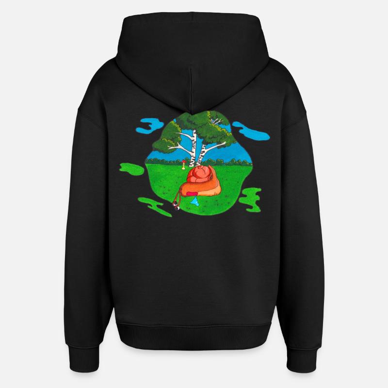 Champignon pour le dos - Sweat à capuche unisexe Stanley/Stella Oversized - noir