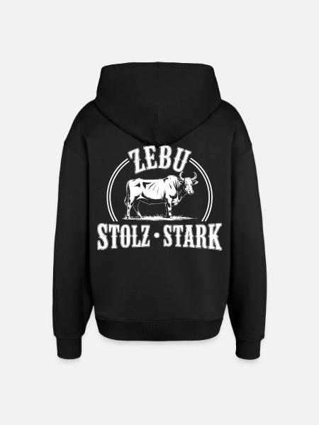 Zebu Stolz Stark Logo - Oversized Unisex Hoodie von Stanley/Stella - Schwarz