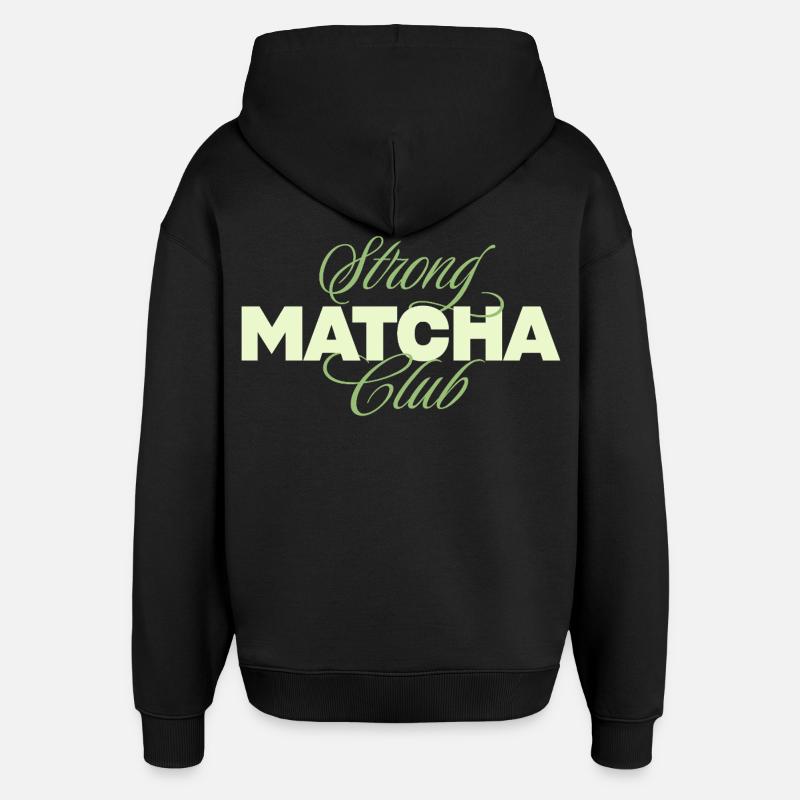 Strong Matcha Club - Sweat à capuche unisexe Stanley/Stella Oversized - noir