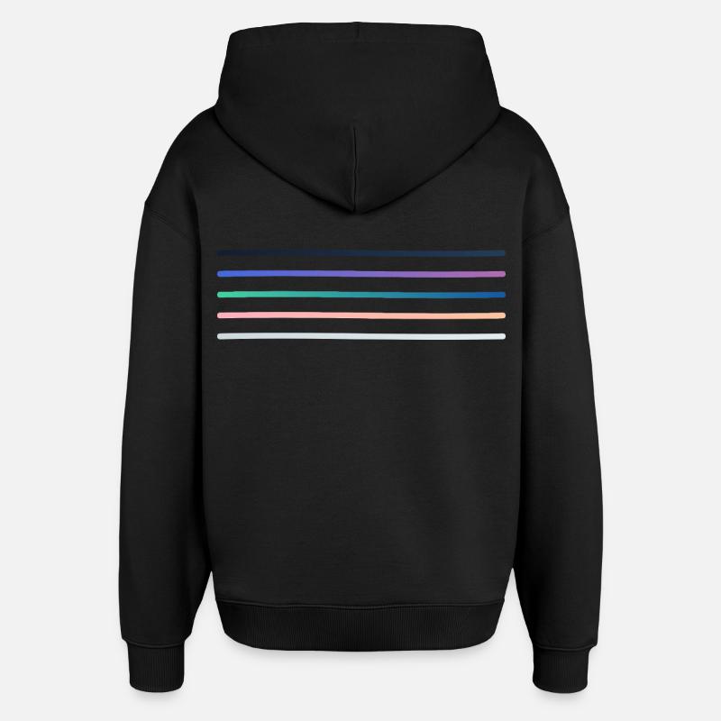 Palette de rayures vibrantes - Sweat à capuche unisexe Stanley/Stella Oversized - noir