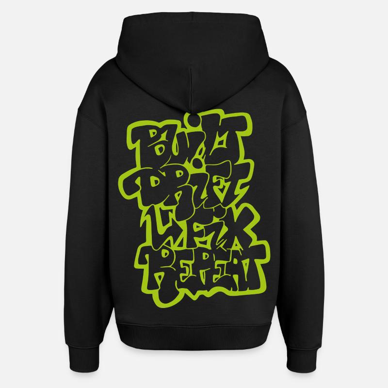 Dérivée construite Fix Repeat 02 - Sweat à capuche unisexe Stanley/Stella Oversized - noir