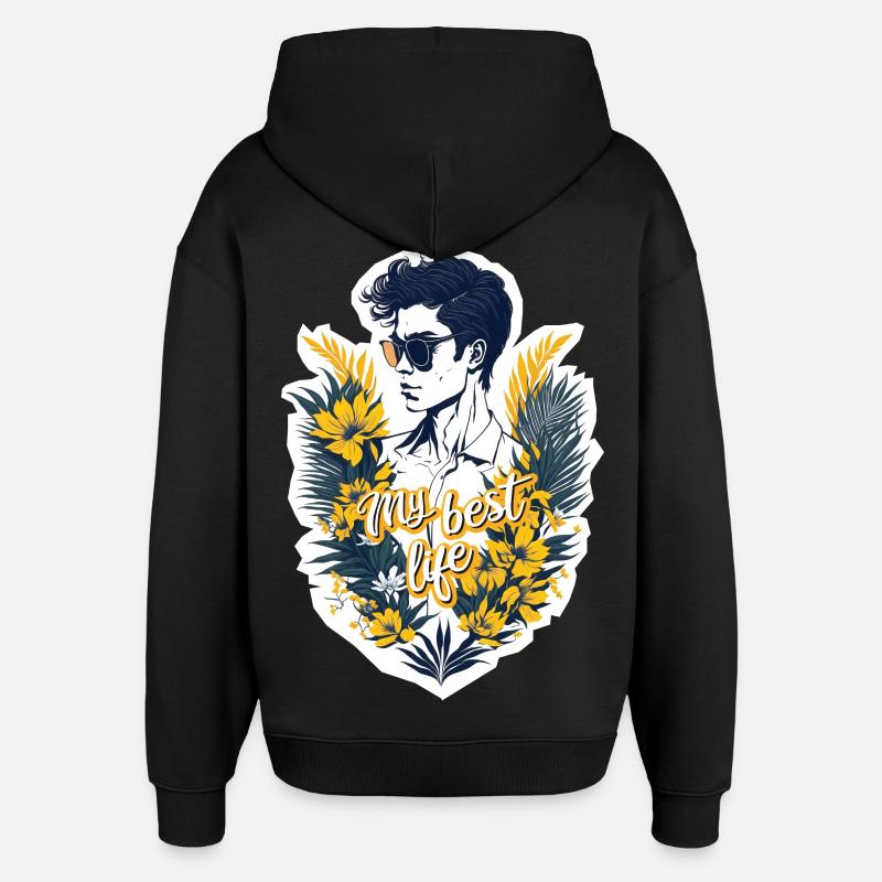 Mein bestes Leben - Oversized Unisex Hoodie von Stanley/Stella - Schwarz