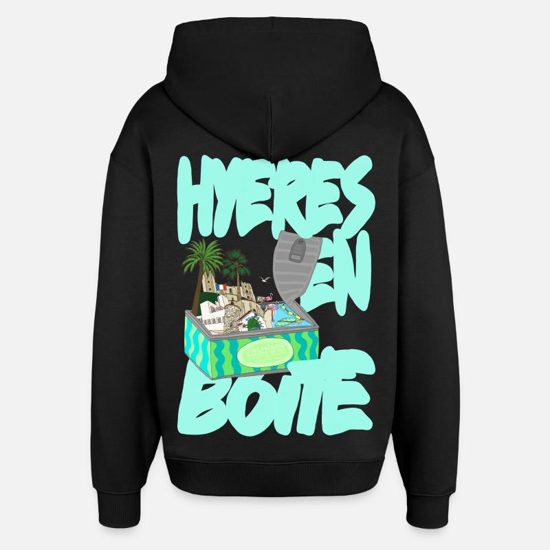 Hyeres en Boite - Sweat à capuche unisexe Stanley/Stella Oversized - noir