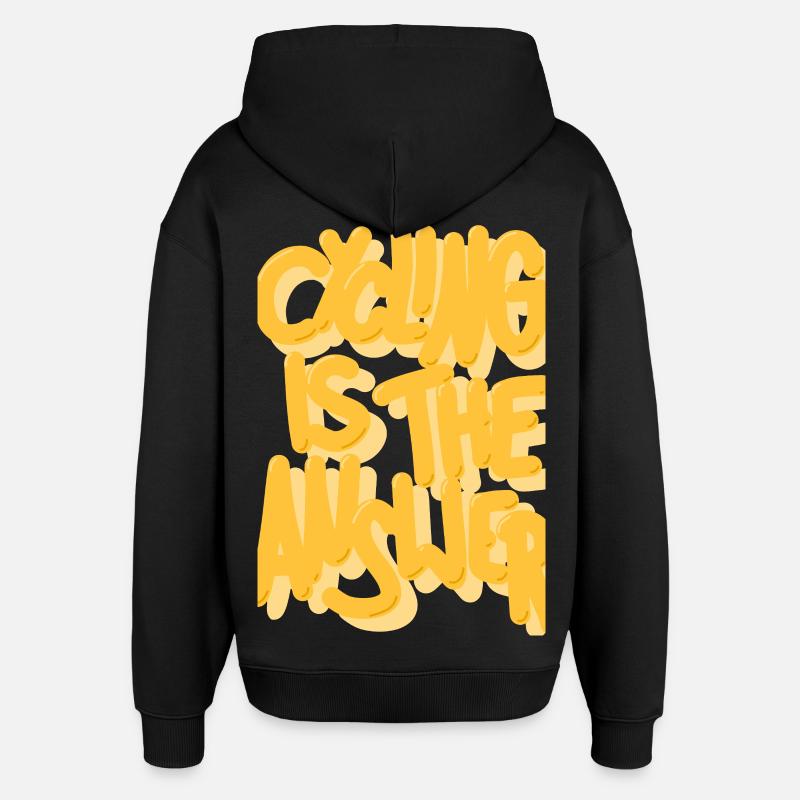 Cycling is the answer gelb - Oversized Unisex Hoodie von Stanley/Stella - Schwarz
