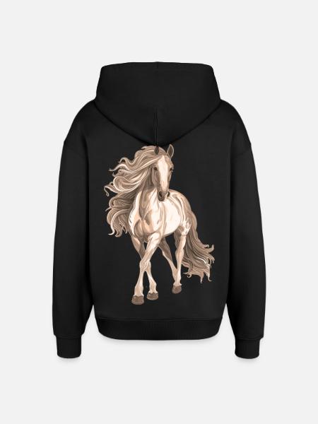Horse motif - Oversized Unisex Hoodie by Stanley/Stella - black