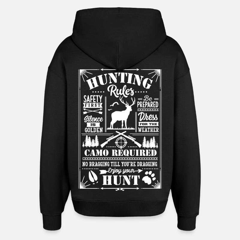 Hunting rules white - Oversized Unisex Hoodie von Stanley/Stella - Schwarz