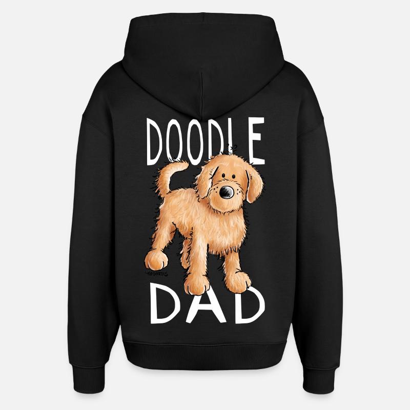 Drôle Doodle Chien - Cadeau - Sweat à capuche unisexe Stanley/Stella Oversized - noir