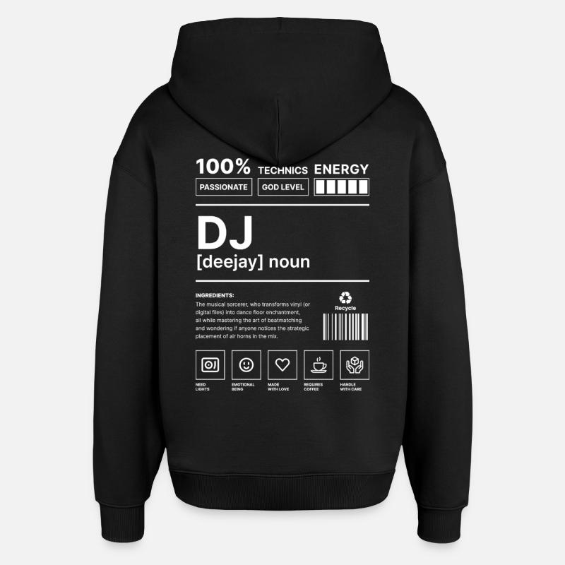 Ambiance DJ - Sweat à capuche unisexe Stanley/Stella Oversized - noir