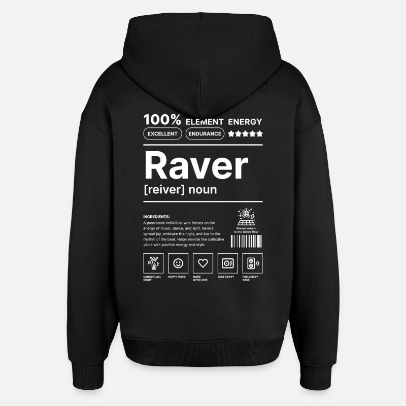 Raver-Lebensstil Weiß - Oversized Unisex Hoodie von Stanley/Stella - Schwarz