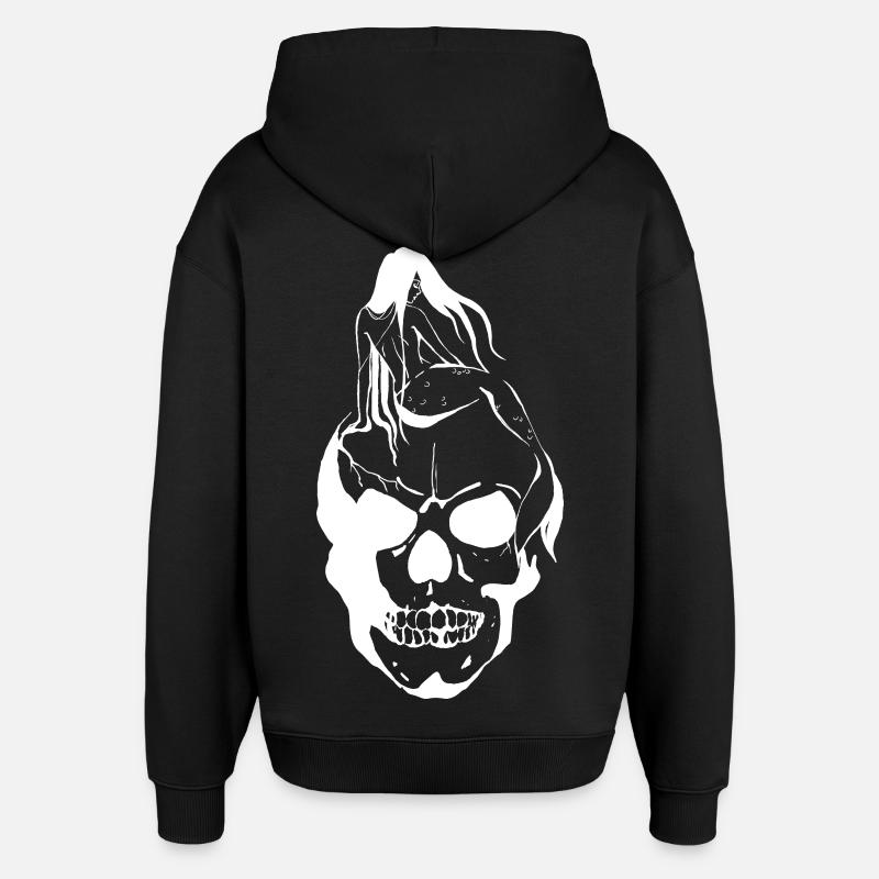 Sirène sur Skull - Sweat à capuche unisexe Stanley/Stella Oversized - noir