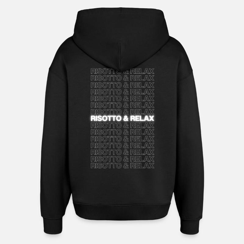 Risotto & Relax - Sweat à capuche unisexe Stanley/Stella Oversized - noir