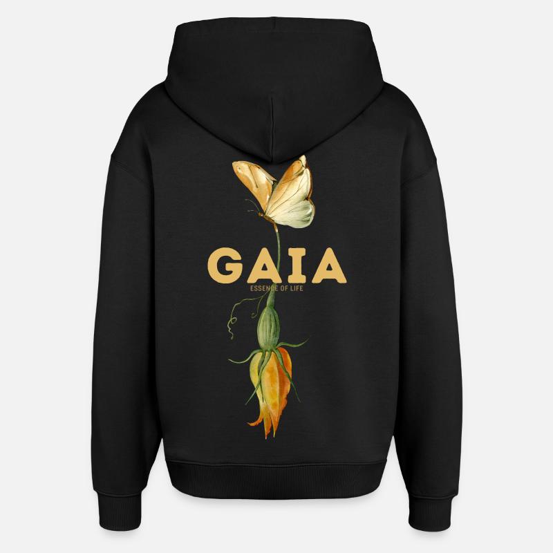 Ånder i blomst - Hættetrøje unisex Stanley/Stella Oversized - sort