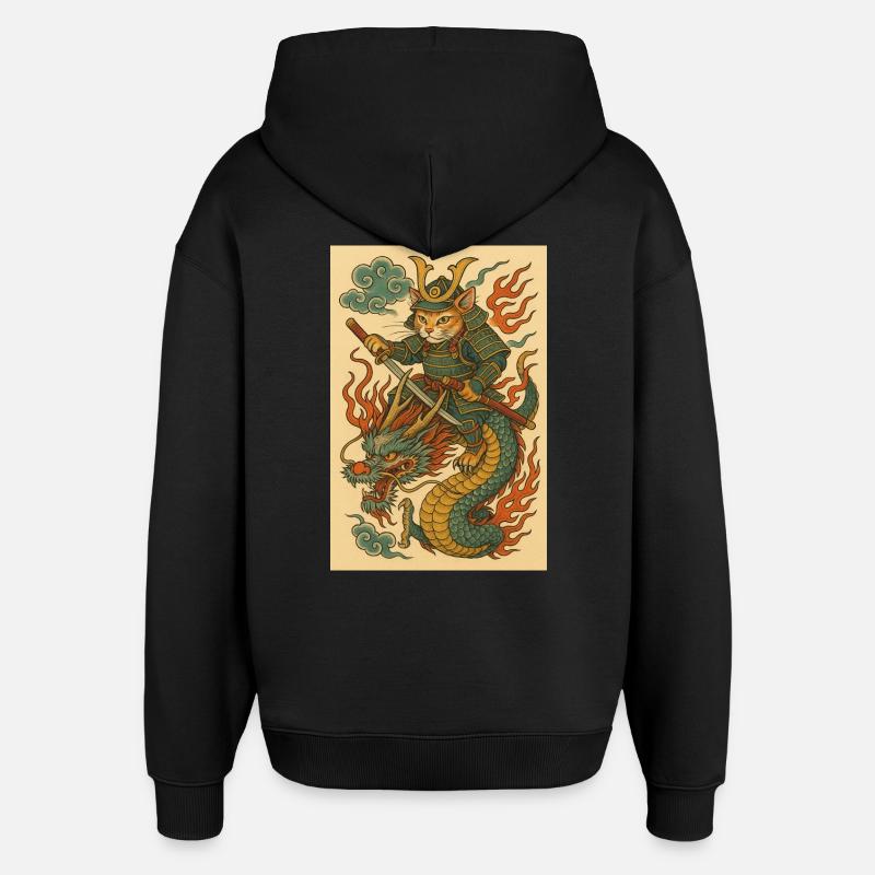Fantôme d’un guerrier dans Dragon Battle - Sweat à capuche unisexe Stanley/Stella Oversized - noir
