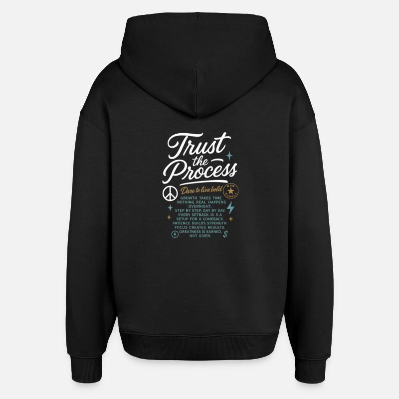 Trust_the_Process - Oversized Unisex Hoodie von Stanley/Stella - Schwarz