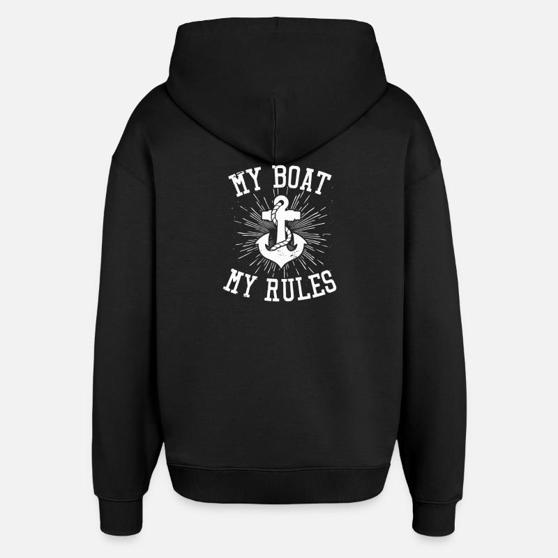 Bateau bateau cadeau capitaine - Sweat à capuche unisexe Stanley/Stella Oversized - noir