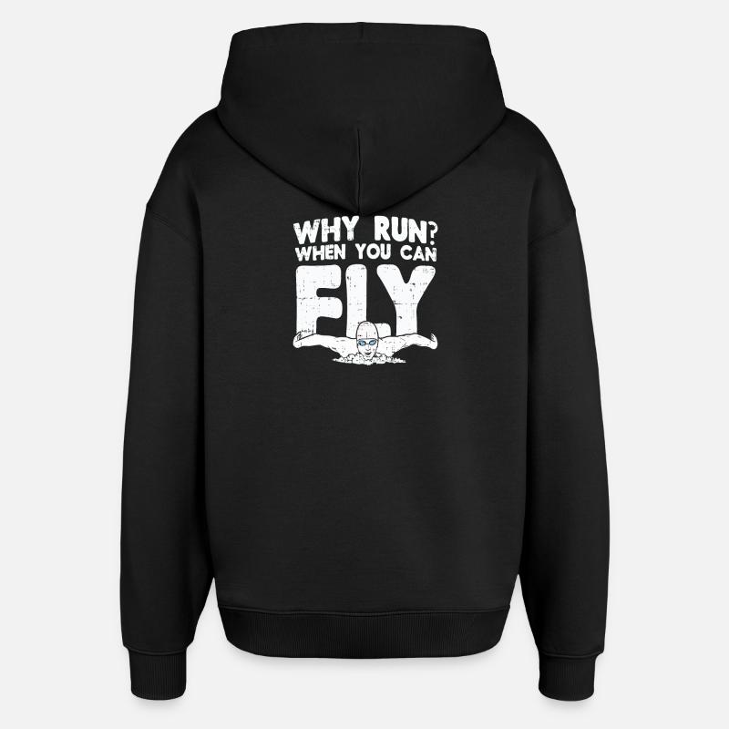 Schwimmen Schwimmer Geschenk - Oversized Unisex Hoodie von Stanley/Stella - Schwarz