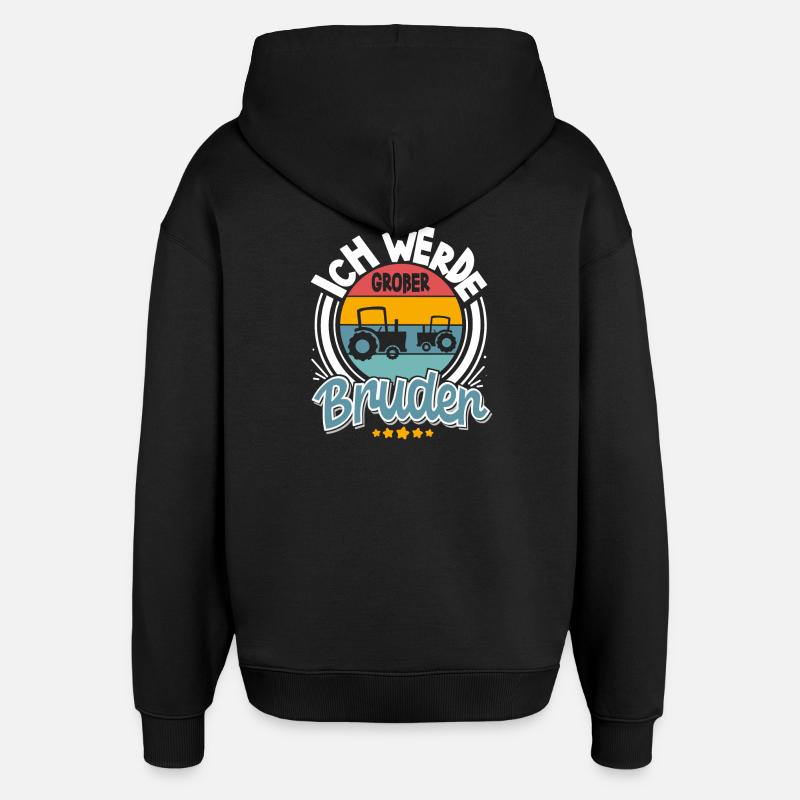 Ich Werde Großer Bruder Traktor - Oversized Unisex Hoodie von Stanley/Stella - Schwarz