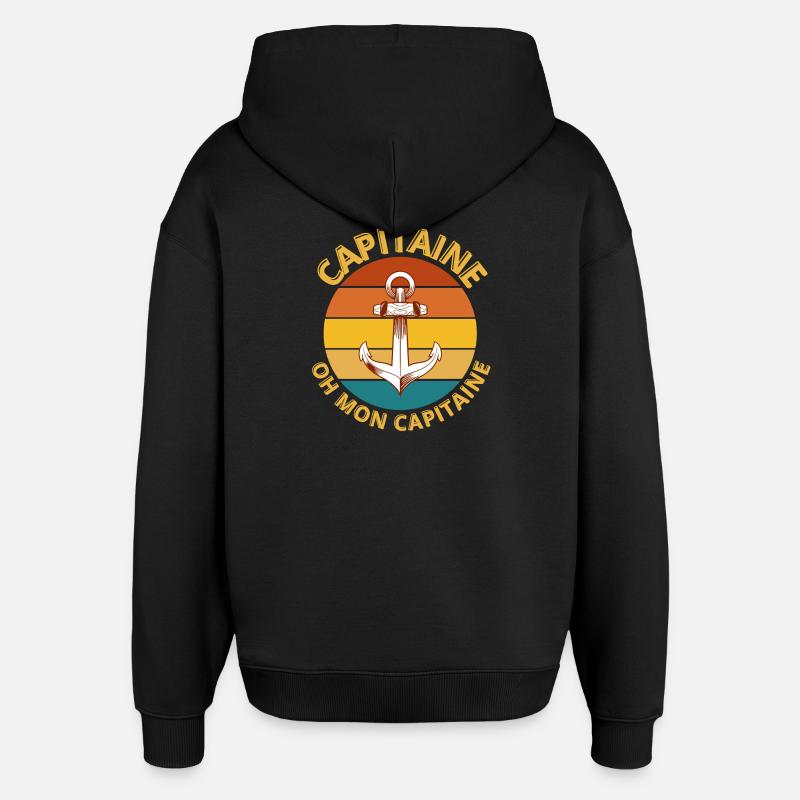 capitaine, oh mon capitaine poésie - Sweat à capuche unisexe Stanley/Stella Oversized - noir