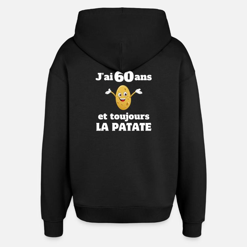 anniversaire, anniversaire 60 ans, 60 ans - Sweat à capuche unisexe Stanley/Stella Oversized - noir