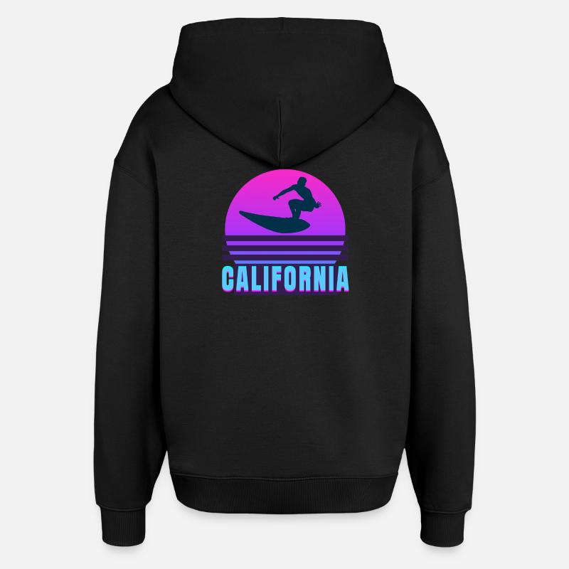 Californie, California, surf - Sweat à capuche unisexe Stanley/Stella Oversized - noir