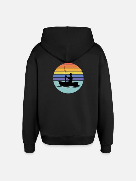 fishing, fisherman, fishing rod - Oversized Unisex Hoodie by Stanley/Stella - black