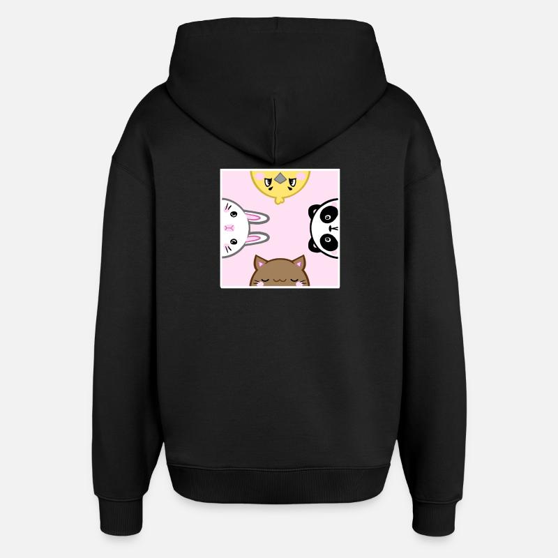 Animaux mignons - Sweat à capuche unisexe Stanley/Stella Oversized - noir