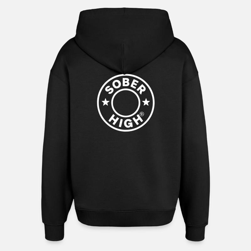 Vivre proprement. Sentir-vous défoncé. Soberhigh. - Sweat à capuche unisexe Stanley/Stella Oversized - noir